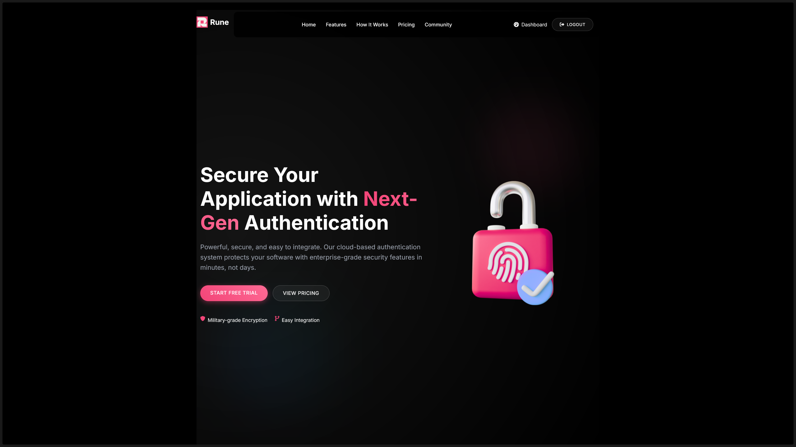Rune authentication service interface